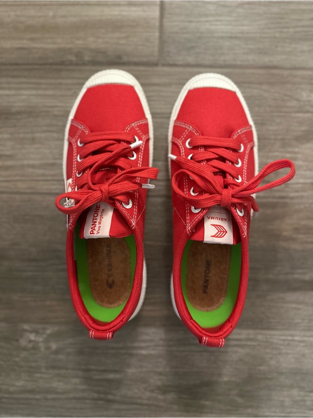 Cariuma Red Canvas Low-Top Sneakers